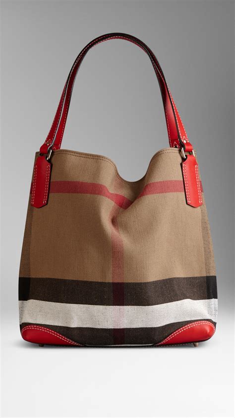 burberry medium leather belt tote|Burberry medium canvas check tote.